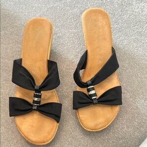 Black Bow Women's Sandals